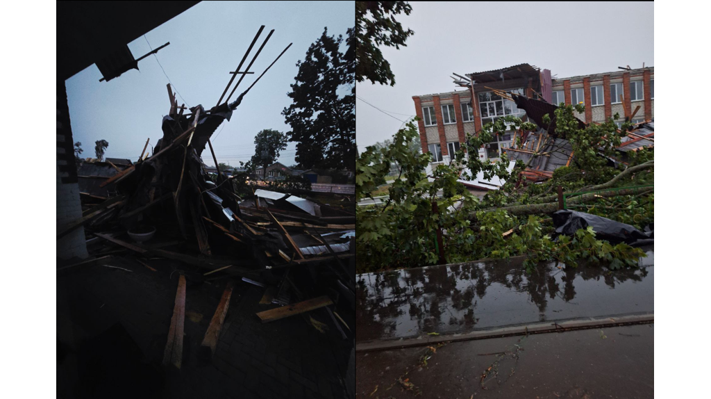 В брянском поселке Климово оперативно начали устранять последствия урагана
